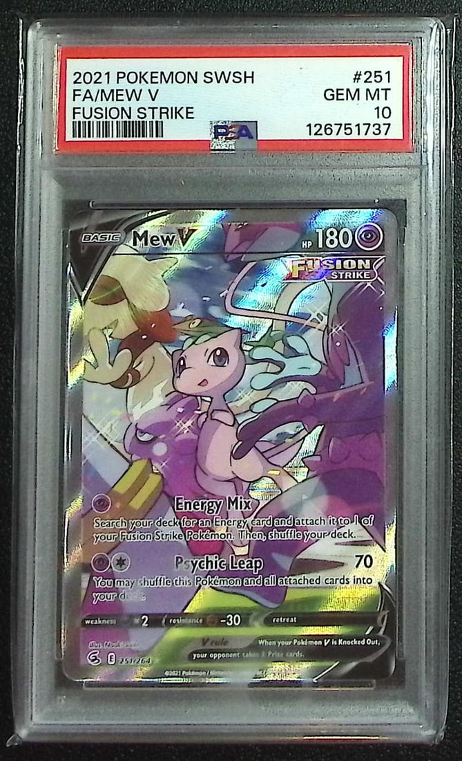 Pokemon Fusion Strike Mew V #251 PSA 10 (1 of 2)