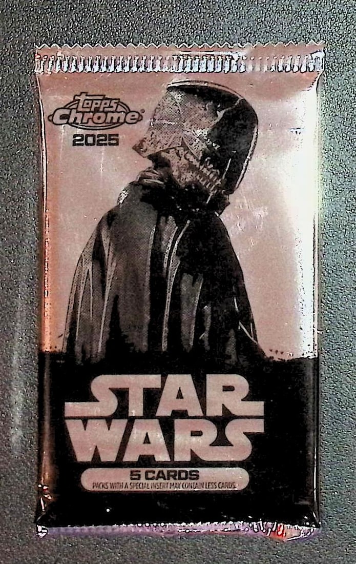 2025 Star Wars Topps Chrome Super Box Bonus Pack with Exclusive Base Variations: Disney Topps Trading Cards of Movies & Television Shows, Refractors, Ray Waves, Numbered Rare Cards. Darth Vader, Luke Skywalker, Princess Leia, Mandalorian, Yoda, Grogu, Han Solo, Rebellion, Imperial