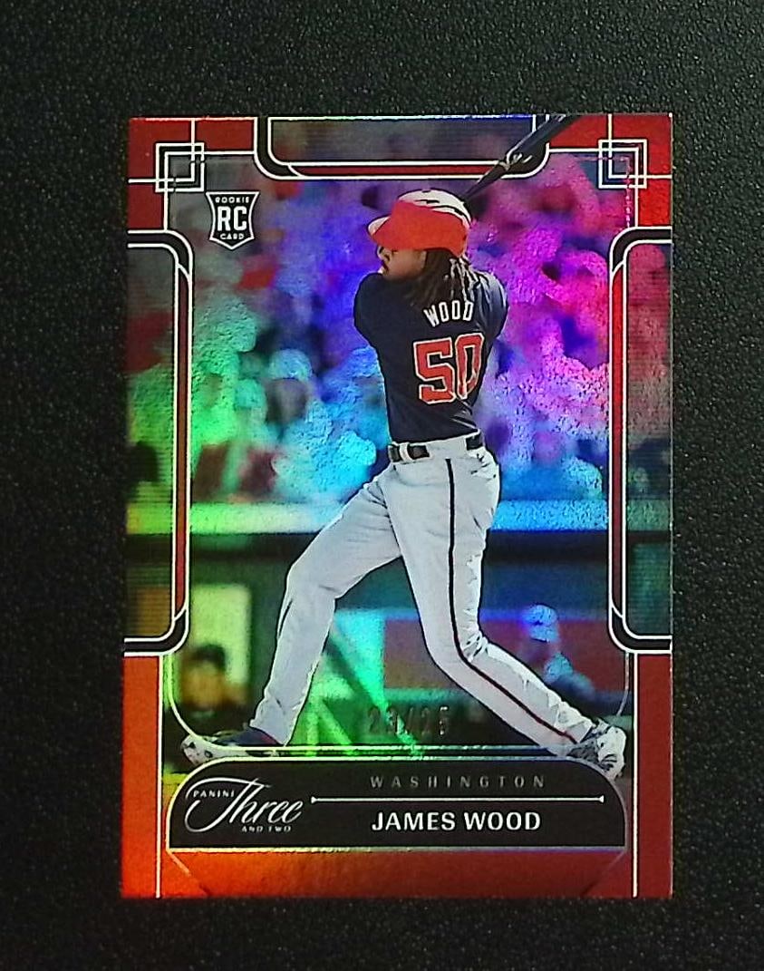 James Wood Rookie Card Orange /25 2024 Panini Three and Two #49 Washington Nationals: Panini, Donruss, & Donruss Optic Baseball MLB Trading & Sports Cards, Sports Cards for Sale Near Me, Prizm, Mosaic, Select, SP, SSP, Auction Memorabilia Lots for Sale On Line, World Series & Hall of F