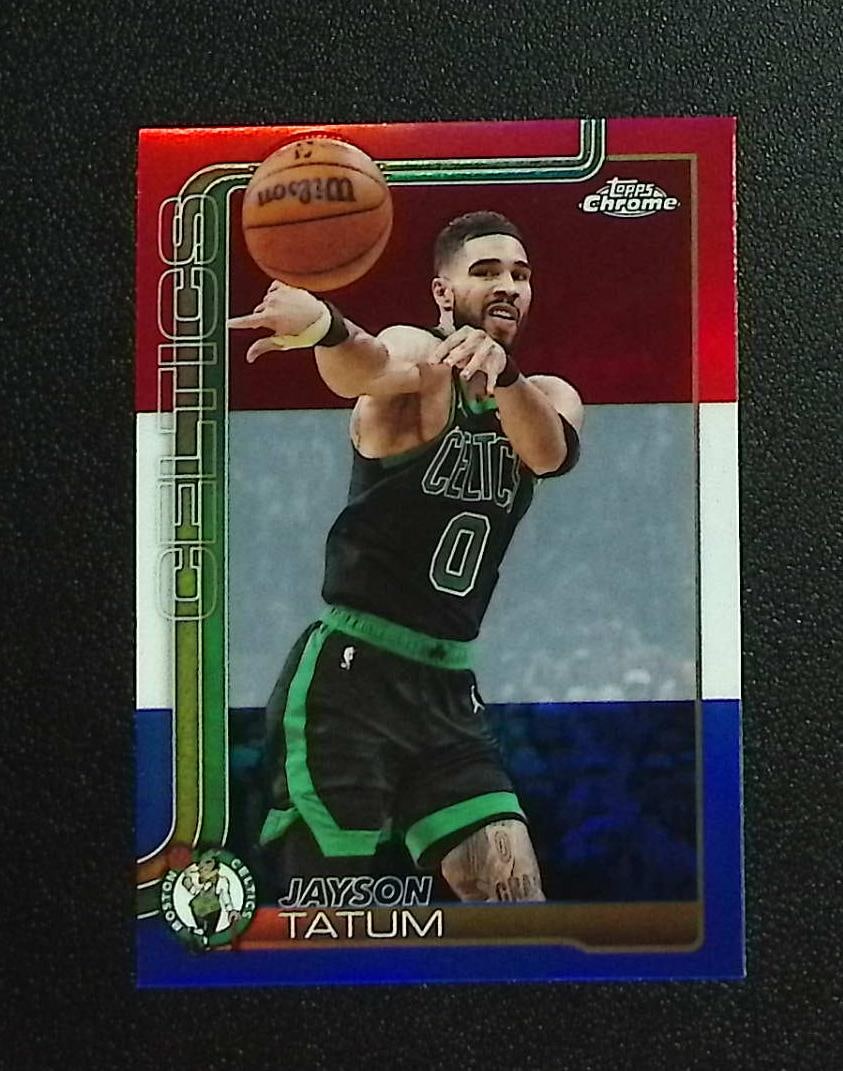 Jayson Tatum Red White Blue Refractor 2025-26 Topps Chrome Update #8 Boston Celtics: Topps & Bowman Basketball NBA Trading & Sports Cards, Sports Cards for Sale Near Me, Chrome, Refractor, SP, SSP, Valuable Auction Memorabilia Lots Sold On Line, NBA Championship & Hall of Fame Player 