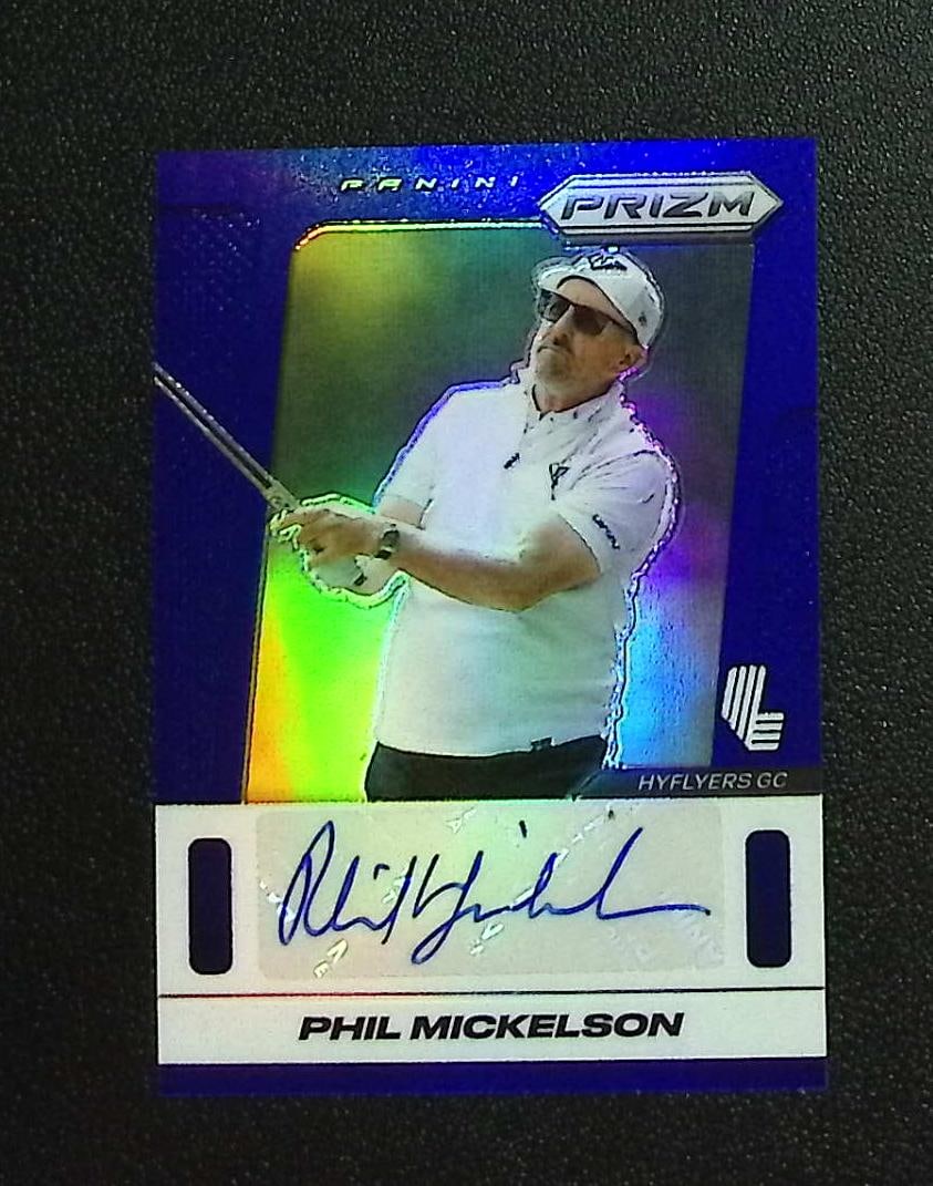 Phil Mickelson Blue Prizm Auto /99 2025 Panini Prizm LIV Golf #TS-PM (1 of 2)