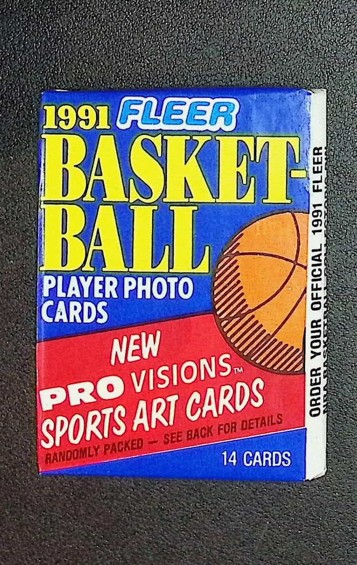 1991 Fleer Series 1 Vintage Basketball Cards Retail Box Pack New Factory Sealed: Vintage Valuable Basketeball NBA Trading & Sports Cards Sold On Line, Michael Jordan, Chicago Bulls, Magic Johnson, Larry Bird, Old Sports Cards for Sale Near Me, Auction Lots Sold On Line