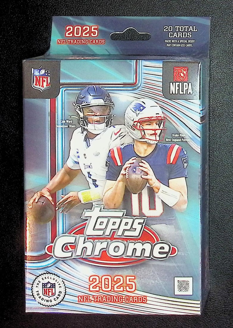 2025 Topps Chrome Football Hanger Box: Topps Football NFL Trading & Sports Cards, Refractors, Prism Refractors, X-Fractors, Sports Cards for Sale Near Me, Super Bowl & Hall of Fame Players, Autographs, SP, SSP, Valuable Auction Memorabilia