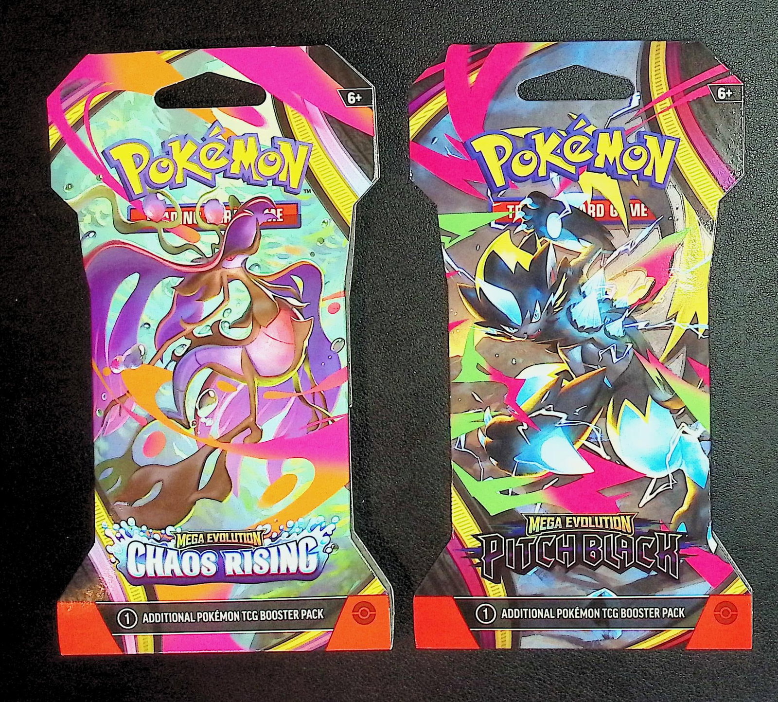 2 COUNT: 1 - Pokemon Chaos Rising & 1 - Pitch Black Booster Packs: Pokemon Trading Card Game Cards, Charizard, Pikachu, Mewto, EX, Referse Holo, Holo Rare Cards, Secret Rare Cards, Full Art Cards, Evee, 3 Stars Ultra Rare Cards, Double Rare, Illustration Rare, Specia