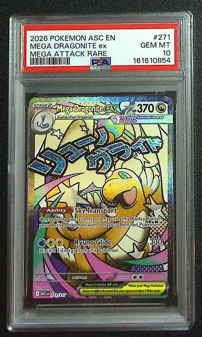 Pokemon Ascended Heroes Mega Dragonite Ex Mega Attack Rare #271 PSA 10 (1 of 2)