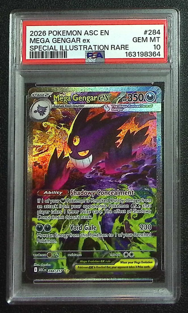 Pokemon Ascended Heroes Mega Gengar Ex Special Illustration Rare #284 PSA 10 (1 of 2)