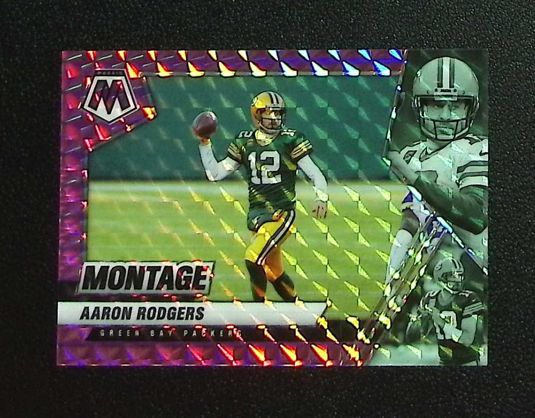 Aaron Rodgers Montage Purple Mosaic /49 2021 Mosaic #MON-6 Green Bay Packers: Panini, Donruss Optic, & Donruss Select, Prizm, Mosaic, Contenders, Zenith, Phoenix, Illusions, Absolute, Rookie NFL Sports Trading Cards, SP, SSP, Cards, Football Cards for Sale Near Me, Superbowl & 