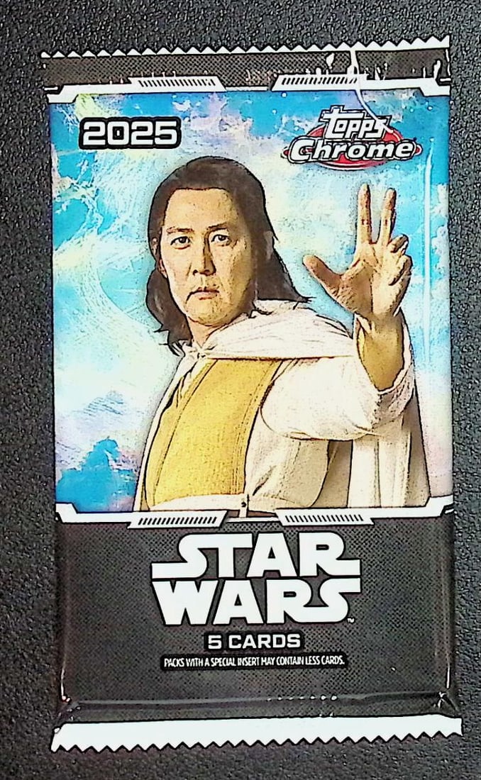 2025 Star Wars Topps Chrome Super Box Pack: Disney Topps Trading Cards of Movies & Television Shows, Refractors, Ray Waves, Numbered Rare Cards. Darth Vader, Luke Skywalker, Princess Leia, Mandalorian, Yoda, Grogu, Han Solo, Rebellion, Imperial
