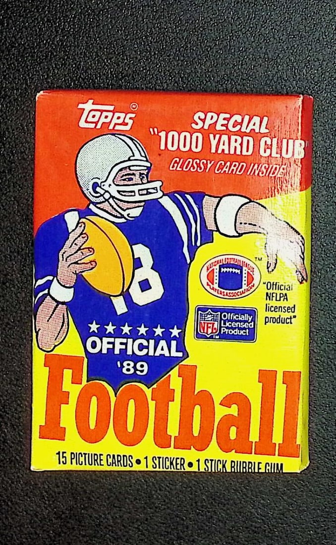 1989 Topps Series 1 Football Retail Box Pack: Vintage Valuable Football NFL Trading & Sports Cards, Old Sports Cards Sold On Line, Auction Lots Sold On Line, Super Bowl and Hall of Fame Players, Dallas Cowboys, Buffalo Bills, Steelers, 49ers, Joe
