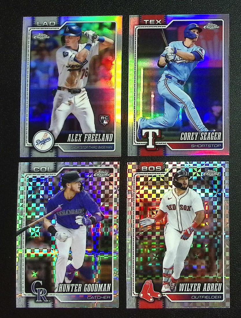Lot of 4 2026 Topps Chrome Refractors & Xfractors. All Different, See Pictures: Topps, Bowman, & Fanatics Baseball MLB Trading & Sports Cards, Sports Cards for Sale Near Me, World Series & Hall of Fame Players Memorabilia, Refractors, X-Fractors, Numbered, SP, SSP, Valuable Aucti