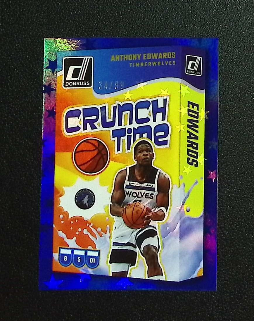 Anthony Edwards Crunch Time Blue Stars /99 2024-25 Donruss #15 Timberwolves: Panini, Donruss Optic, Donruss Select, Prizm, Mosaic, Contenders, Revolution, Phoenix, NBA Hoops, Rookie NFL Sports Trading Cards, Silver, SP, SSP, Wave Prizms, Numbered Cards, Basketball sports Cards