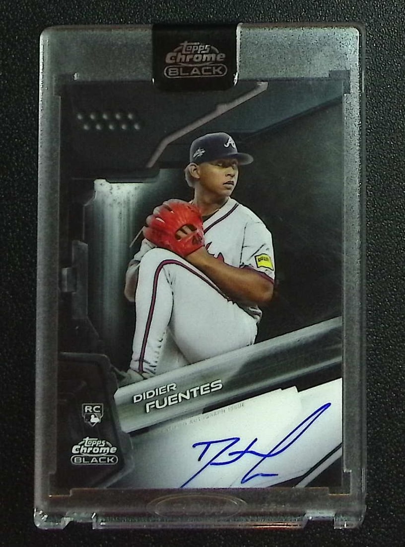 Didier Fuentes Rookie Auto 2026 Topps Chrome Black #CBA-DF Atlanta Braves: Topps, Bowman, & Fanatics Baseball MLB Trading & Sports Cards, Sports Cards for Sale Near Me, World Series & Hall of Fame Players Memorabilia, Refractors, X-Fractors, Numbered, SP, SSP, Valuable Aucti