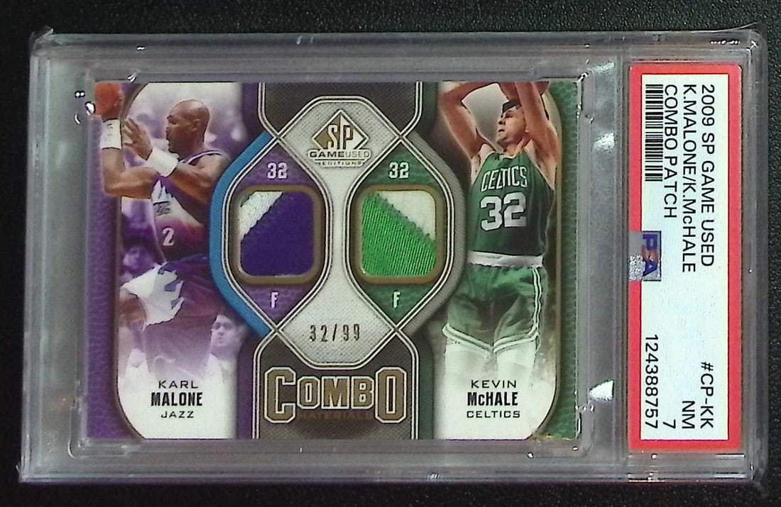 Karl Malone/Kevin McHale Dual Game Used Patch /99 2009 SP Game Used #CP-KK PSA 7 (1 of 2)