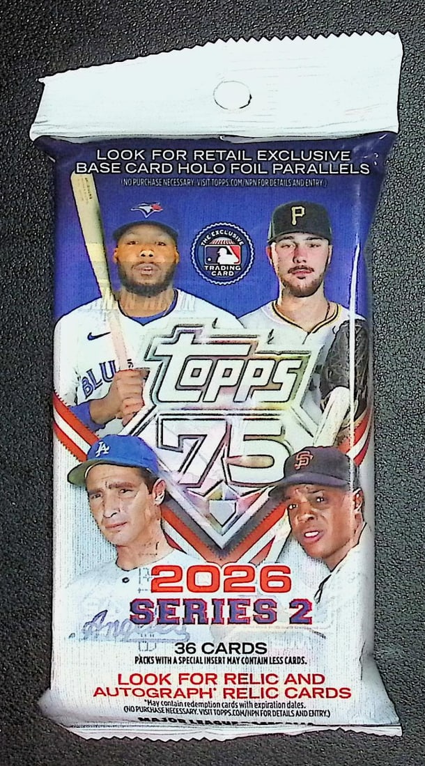 2026 Topps Series 2 Baseball 75th Anniversary HANGER VALUE FAT PACK (1 of 1)