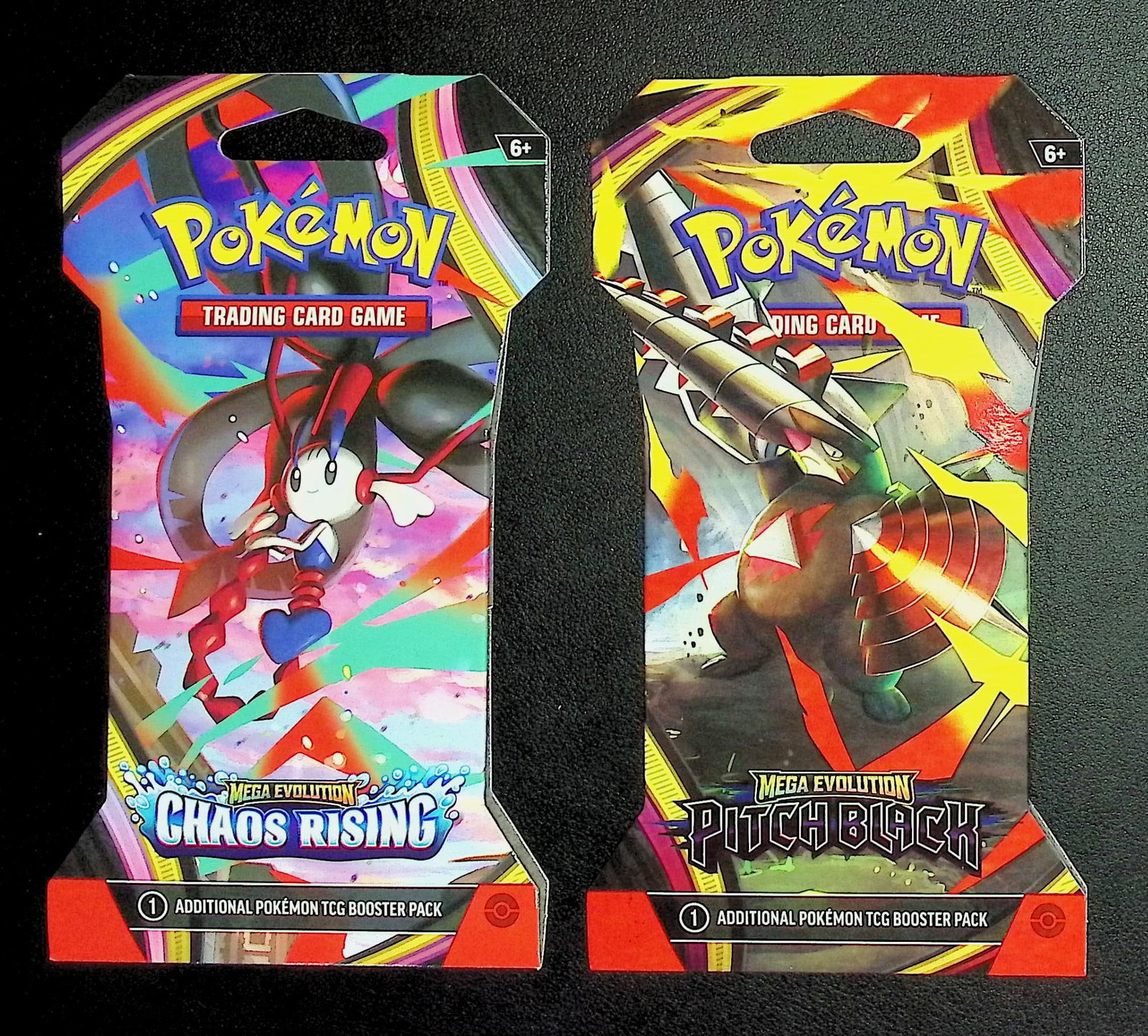 2 COUNT: 1 - Pokemon Chaos Rising & 1 - Pitch Black Booster Packs: Pokemon Trading Card Game Cards, Charizard, Pikachu, Mewto, EX, Referse Holo, Holo Rare Cards, Secret Rare Cards, Full Art Cards, Evee, 3 Stars Ultra Rare Cards, Double Rare, Illustration Rare, Specia