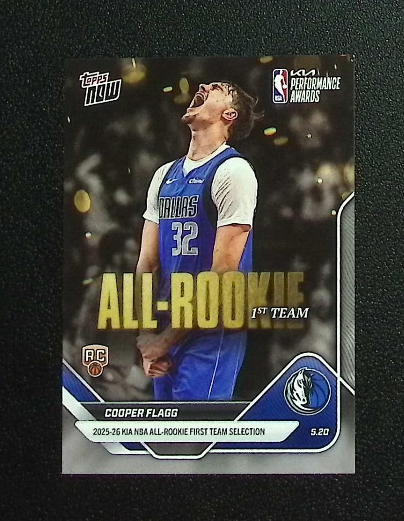 Cooper Flagg Rookie Card All-Rookie 1st Team 2026 Topps Now #AR01 Dallas Mavericks: Topps & Bowman Basketball NBA Trading & Sports Cards, Sports Cards for Sale Near Me, Chrome, Refractor, SP, SSP, Valuable Auction Memorabilia Lots Sold On Line, NBA Championship & Hall of Fame Player 