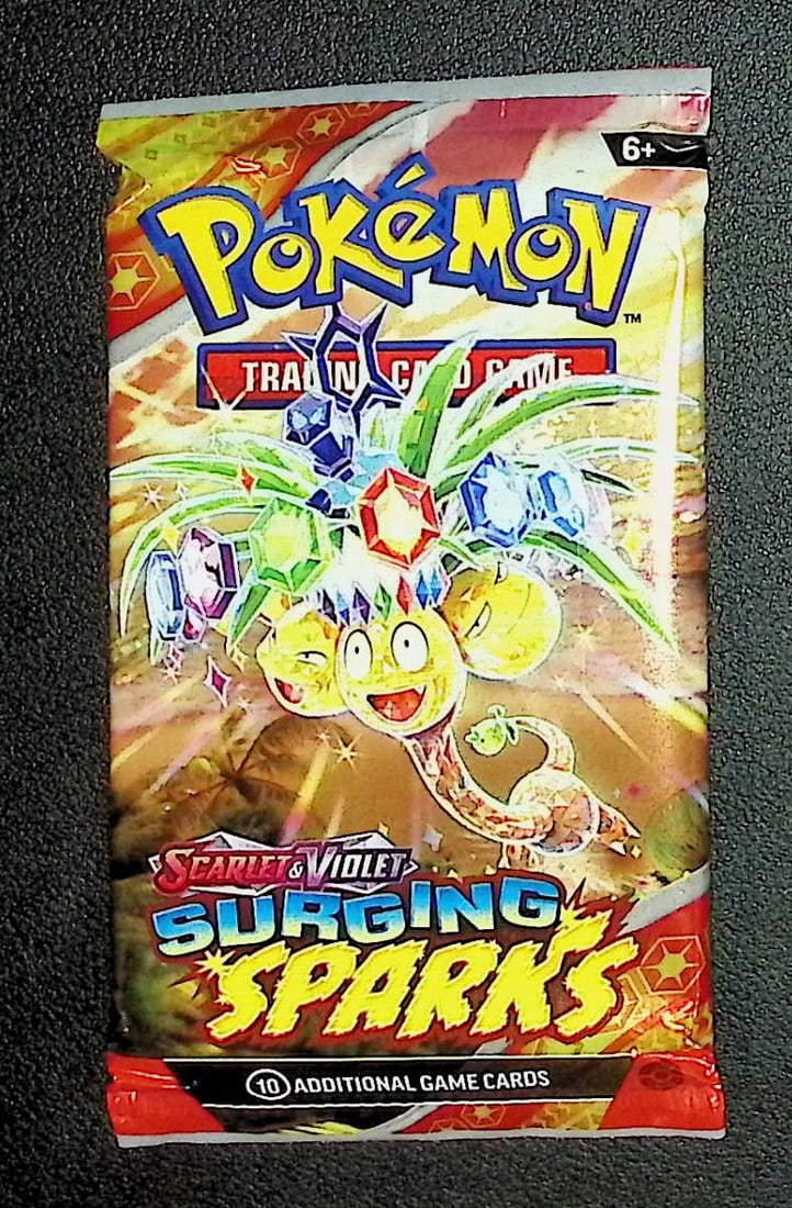 Pokemon Scarlet & Violet Surging Sparks 10 Card TCG Booster Pack, Charizard, Pikachu, Holo: Pokemon Trading Card Game Cards, Charizard, Pikachu, Mewto, EX, Referse Holo, Holo Rare Cards, Secret Rare Cards, Full Art Cards, Evee, 3 Stars Ultra Rare Cards, Double Rare, Illustration Rare, Specia