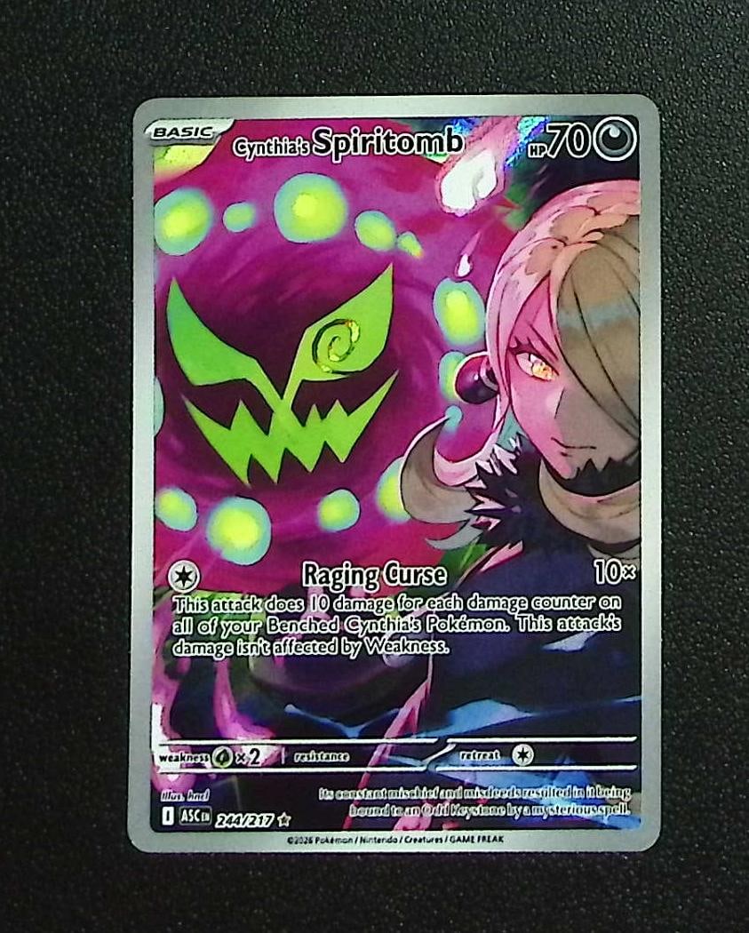 Pokemon Ascended Heroes Cynthia's Spiritomb Illustration Rare #244: Pokemon Trading Card Game Cards, Charizard, Pikachu, Mewtwo, Reverse Holo, Holo Rare, Secret Rare Cards, Full Art Cards, Eevee, Ultra Rare Card, Illustration Rare, Special Illustration Rare SIR