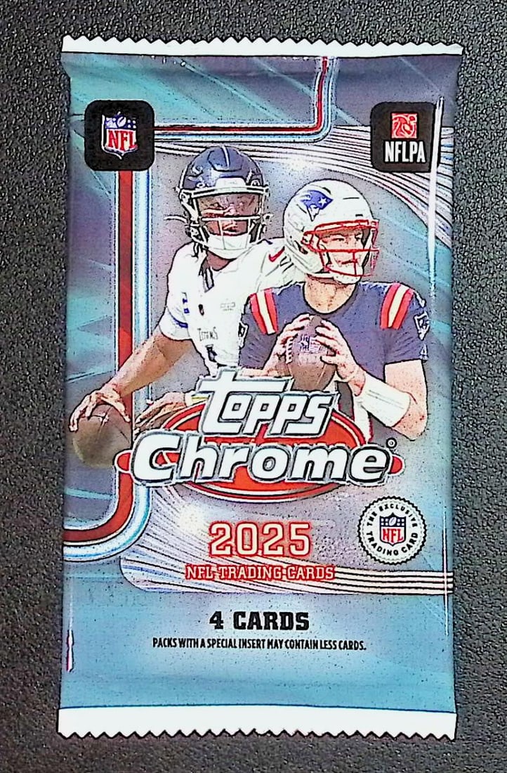 2025 Topps Chrome Football Blaster Box Pack: Topps Football NFL Trading & Sports Cards, Refractors, Prism Refractors, X-Fractors, Sports Cards for Sale Near Me, Super Bowl & Hall of Fame Players, Autographs, SP, SSP, Valuable Auction Memorabilia