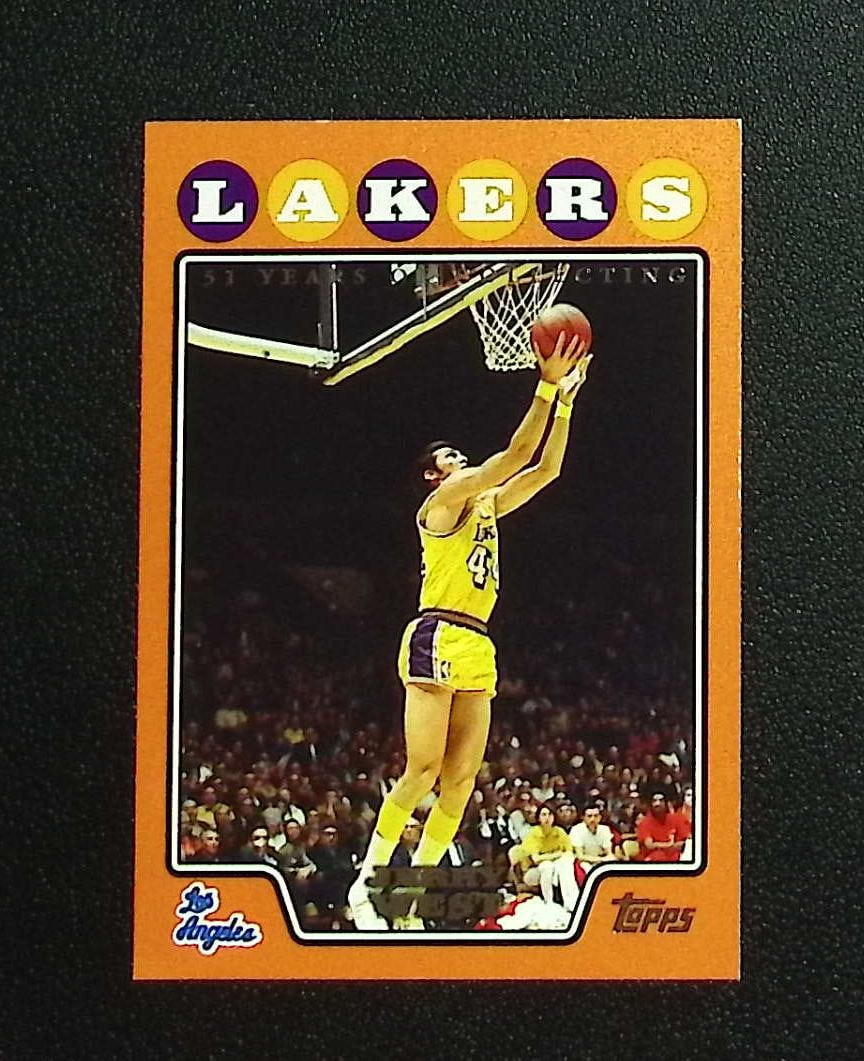 Jerry West Orange /1199 2008-09 Topps #180 Los Angeles Lakers: Topps & Bowman Basketball NBA Trading & Sports Cards, Sports Cards for Sale Near Me, Chrome, Refractor, SP, SSP, Valuable Auction Memorabilia Lots Sold On Line, NBA Championship & Hall of Fame Player 