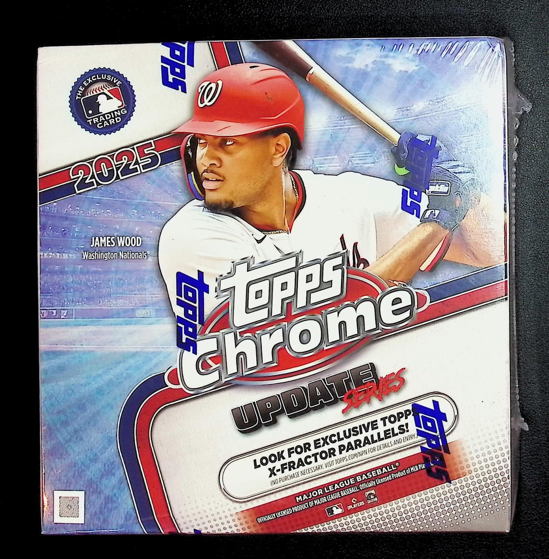 2025 Topps Chrome Update Series Baseball Cards MEGA BOX Sports Cards James Wood Rookie Card: Factory Sealed Topps Baseball MLB Trading & Sports Cards, Rookie Cards in this set are James Wood, Dylan Crews, Speckled, SP, SSP, Variations, Autographs, Chrome, Refractors, Sports Cards for Sale Nea