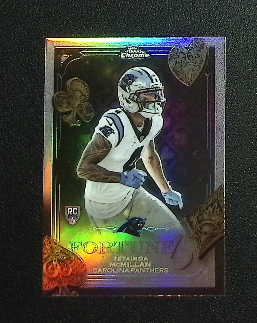Tetairoa McMillan Rookie Card Fortune 15 Refractor 2025 Topps Chrome #F15-19 Panthers: Topps & Bowman Football NFL Trading Sports Cards, Sports Cards for Sale Near Me, Super Bowl & Hall of Fame Player Cards, Resurgence, Composite, SP, SSP, Valuable Auction Memorabilia Lots For Sale On L