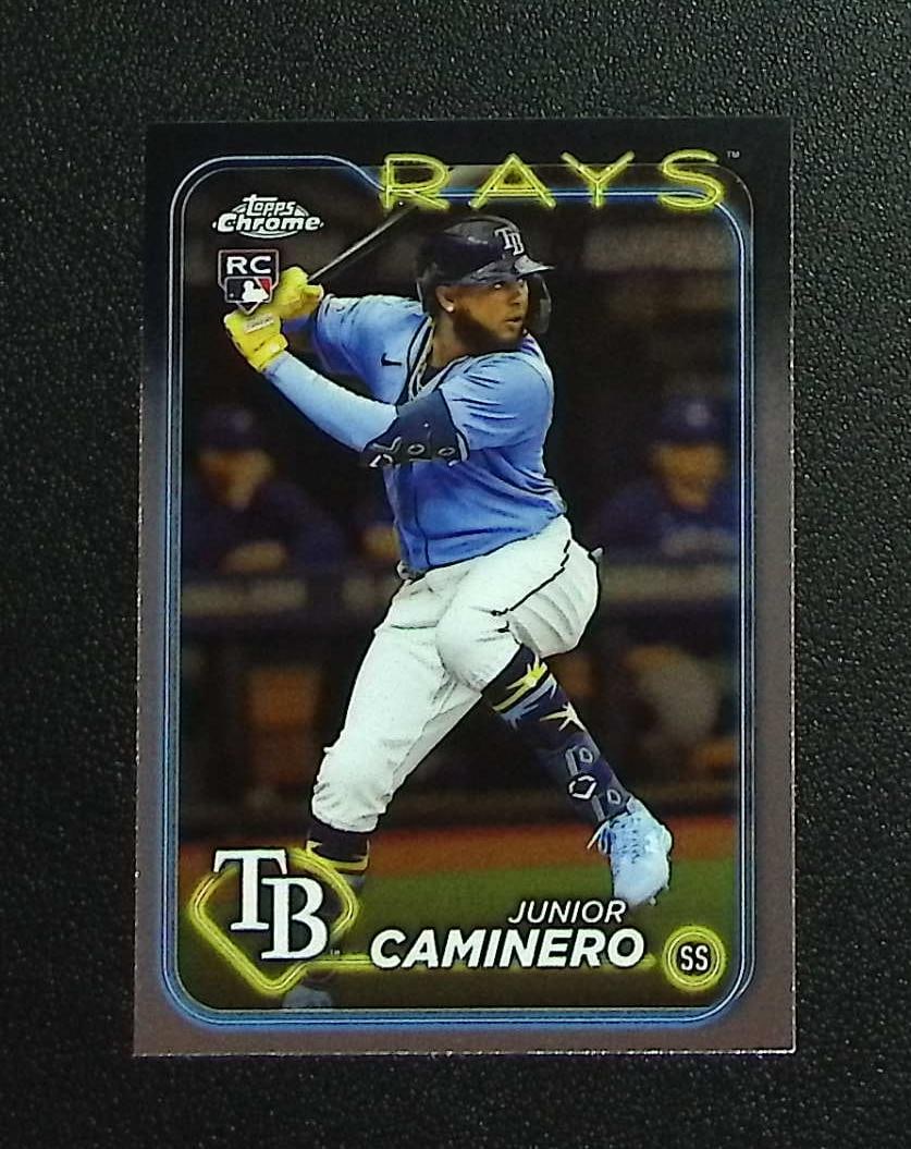 Junior Caminero Rookie Card 2024 Topps Chrome #213 Tampa Bay Rays: Topps, Bowman, & Fanatics Baseball MLB Trading & Sports Cards, Sports Cards for Sale Near Me, World Series & Hall of Fame Players Memorabilia, Refractors, X-Fractors, Numbered, SP, SSP, Valuable Aucti