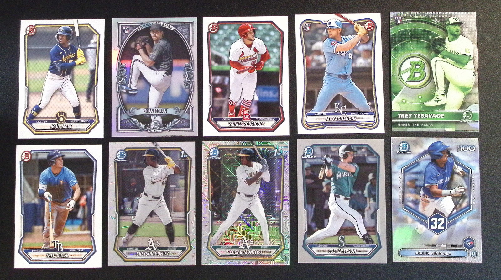 Lot of 10 2026 Bomwan & Bowman Chrome Prospects, 1st Bowmans, Rookies. See Pics: Topps, Bowman, & Fanatics Baseball MLB Trading & Sports Cards, Sports Cards for Sale Near Me, World Series & Hall of Fame Players Memorabilia, Refractors, X-Fractors, Numbered, SP, SSP, Valuable Aucti