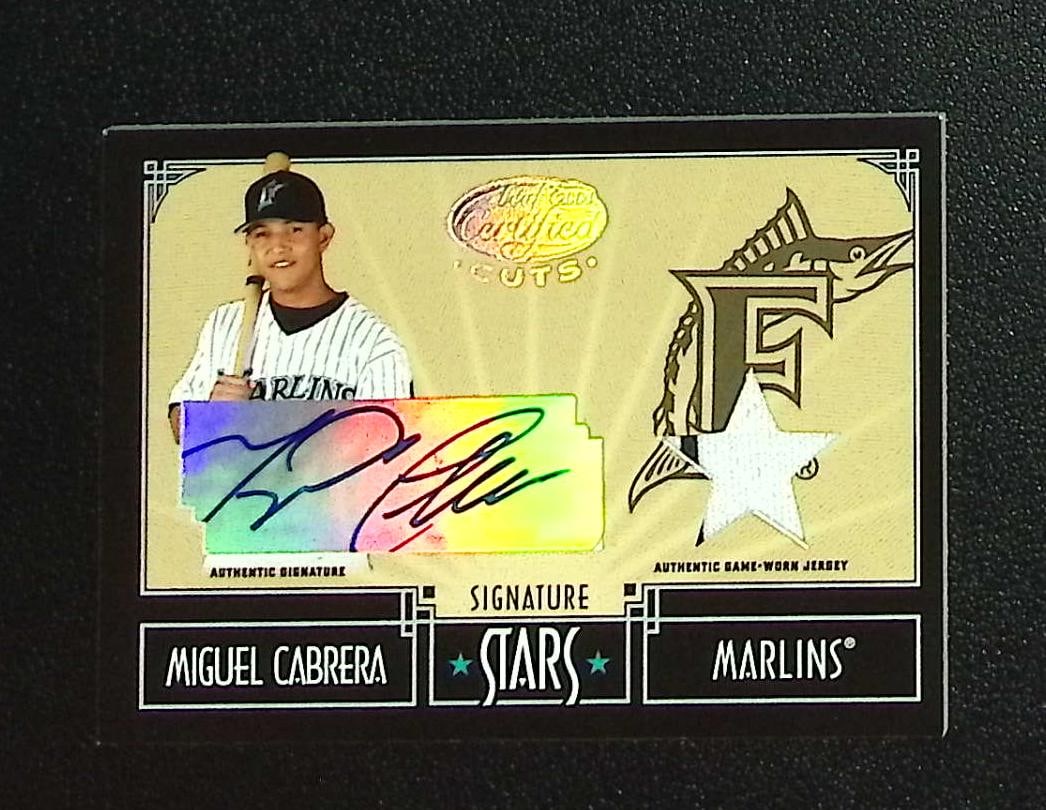 Miguel Cabrera Patch Auto /24 2004 Leaf Certified Cuts #S-37 Marlins, Tigers: Leaf Baseball MLB Trading & Sports Cards, Old Sports Cards for Sale Near Me, Auction Memorabilia Lots for Sale On Line, World Series & Hall of Fame Players