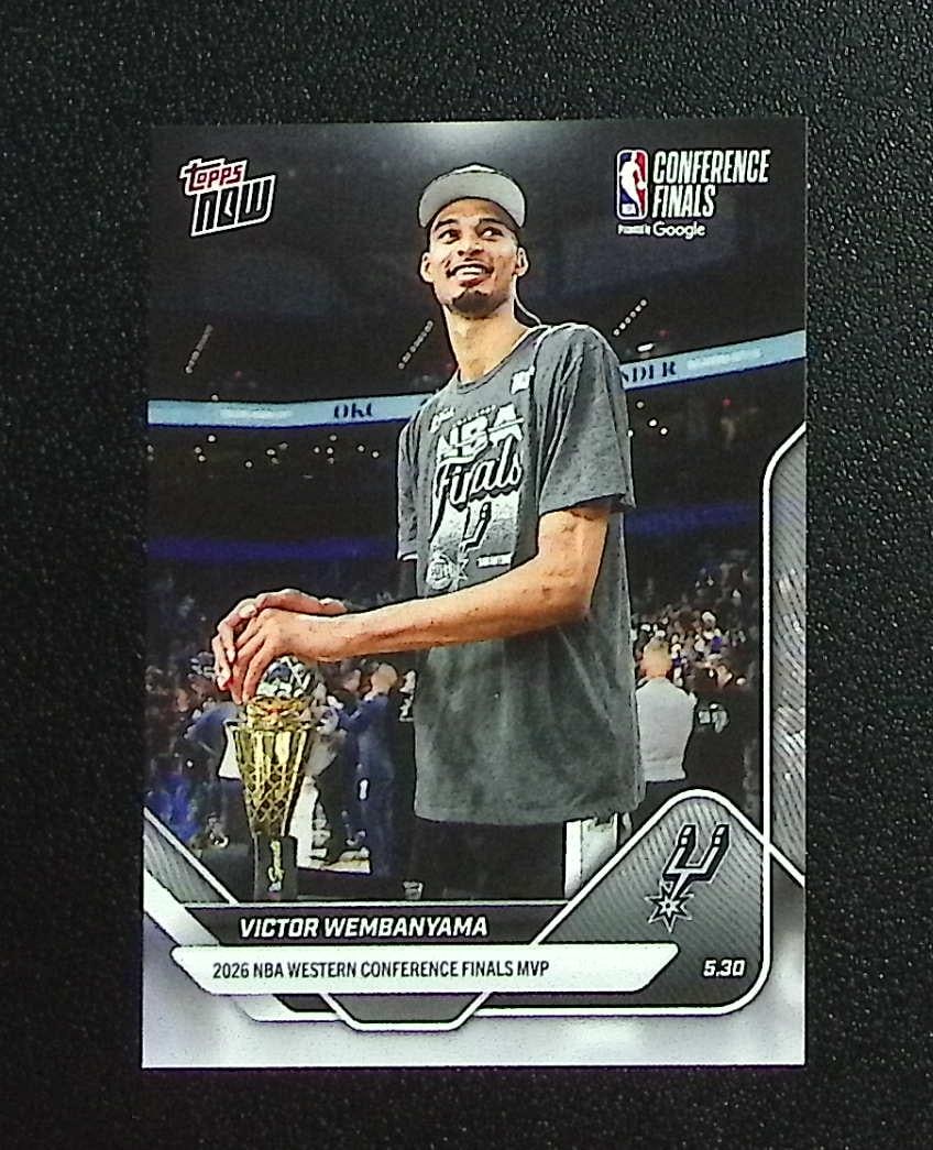Victor Wembanyama Conference Finals MVP 2026 Topps Now #324 San Antonio Spurs: Topps & Bowman Basketball NBA Trading & Sports Cards, Sports Cards for Sale Near Me, Chrome, Refractor, SP, SSP, Valuable Auction Memorabilia Lots Sold On Line, NBA Championship & Hall of Fame Player 