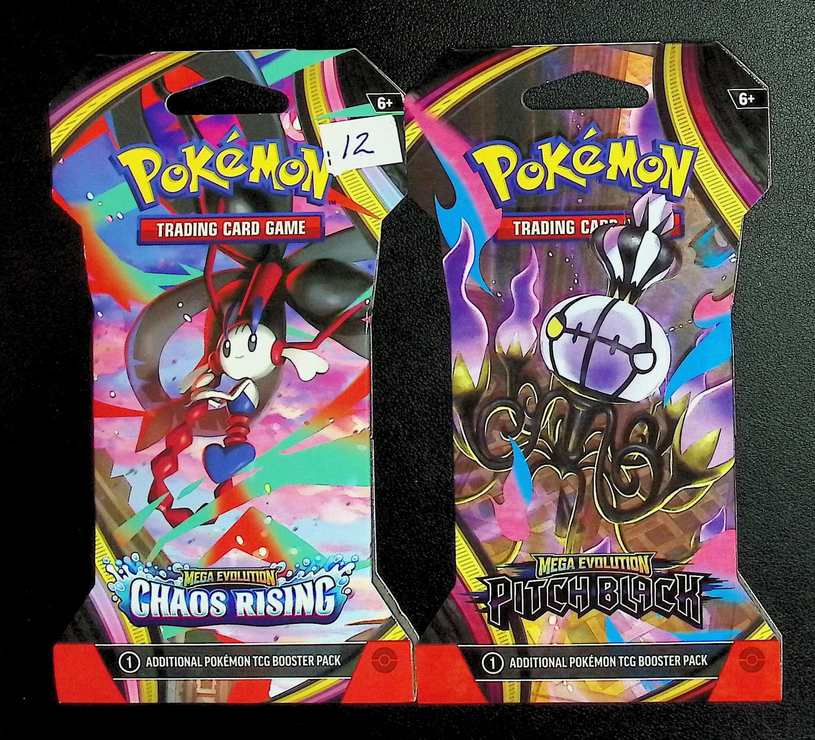 2 COUNT: 1 - Pokemon Chaos Rising & 1 - Pitch Black Booster Packs: Pokemon Trading Card Game Cards, Charizard, Pikachu, Mewto, EX, Referse Holo, Holo Rare Cards, Secret Rare Cards, Full Art Cards, Evee, 3 Stars Ultra Rare Cards, Double Rare, Illustration Rare, Specia