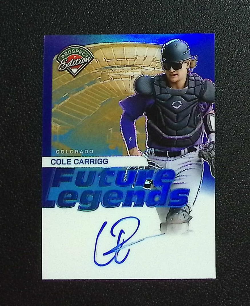 Cole Carrigg Blue Prizm Auto /49 2024 Panini Prospect Edition #25 Colorado Rockies: Panini, Donruss, & Donruss Optic Baseball MLB Trading & Sports Cards, Sports Cards for Sale Near Me, Prizm, Mosaic, Select, SP, SSP, Auction Memorabilia Lots for Sale On Line, World Series & Hall of F