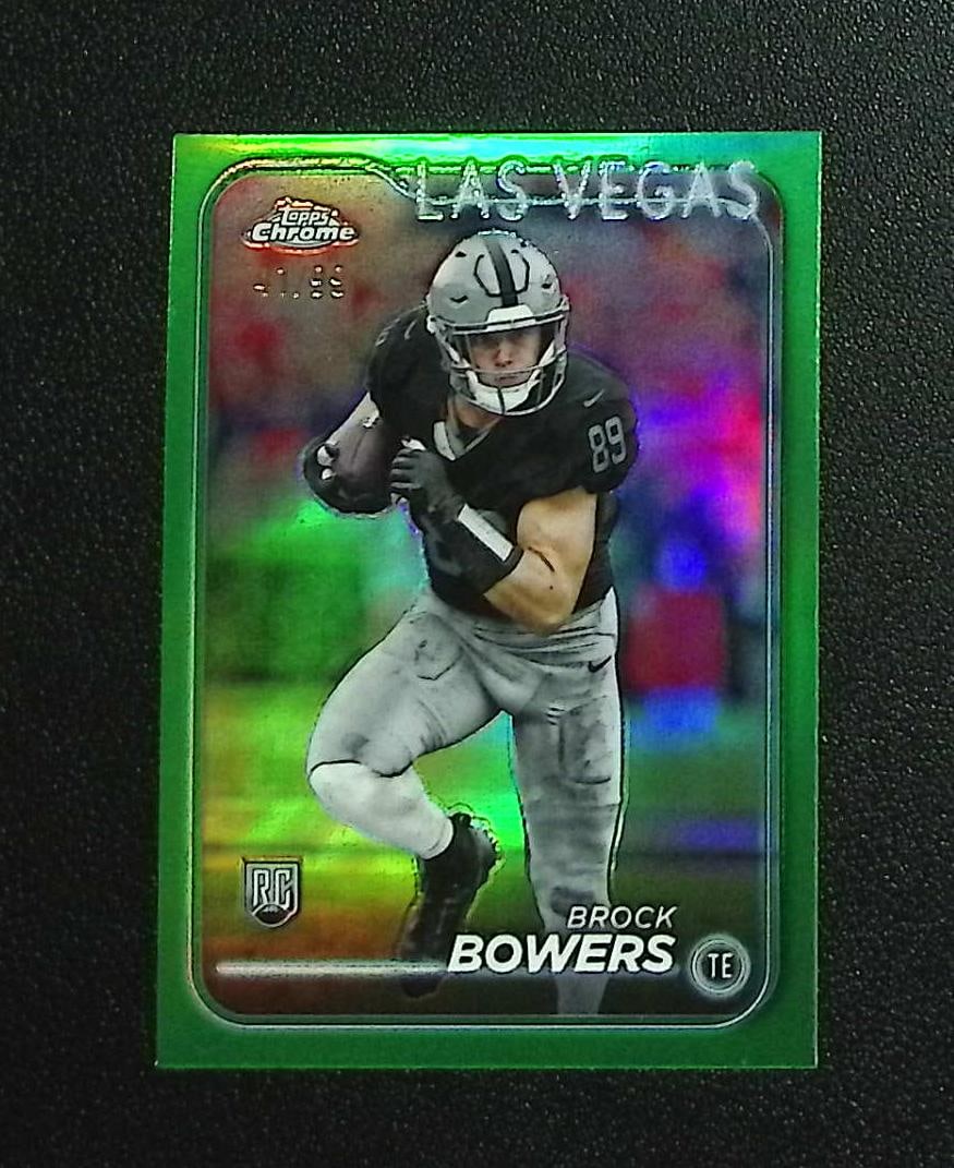 Brock Bowers Rookie Card Green Refractor /99 2024 Topps Chrome #207 Raiders: Topps & Bowman Football NFL Trading Sports Cards, Sports Cards for Sale Near Me, Super Bowl & Hall of Fame Player Cards, Resurgence, Composite, SP, SSP, Valuable Auction Memorabilia Lots For Sale On L