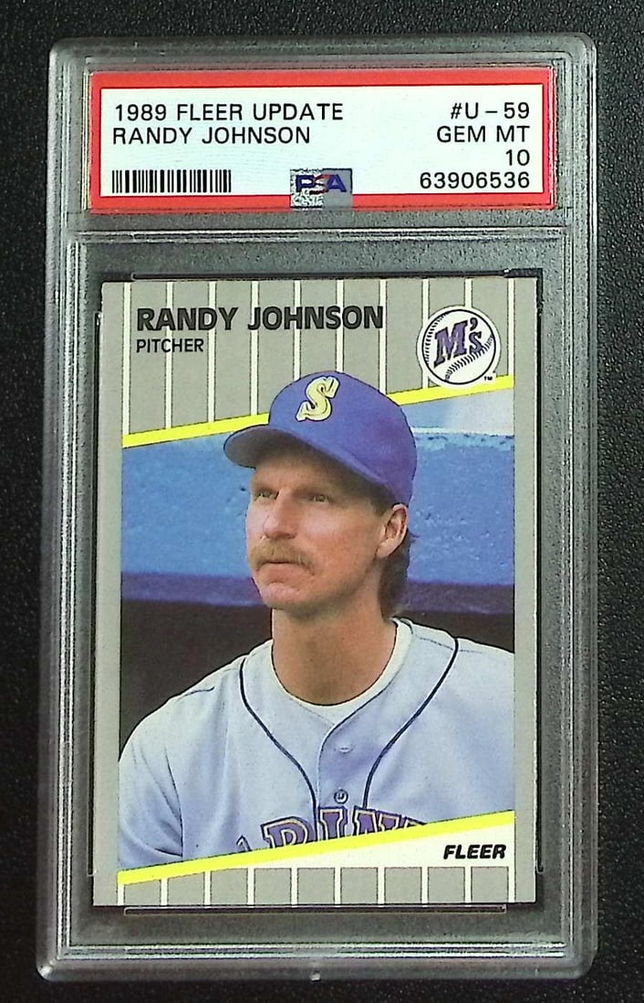 Randy Johnson Rookie Card 1989 Fleer Update #U-59 PSA 10 Seattle Mariners (1 of 2)