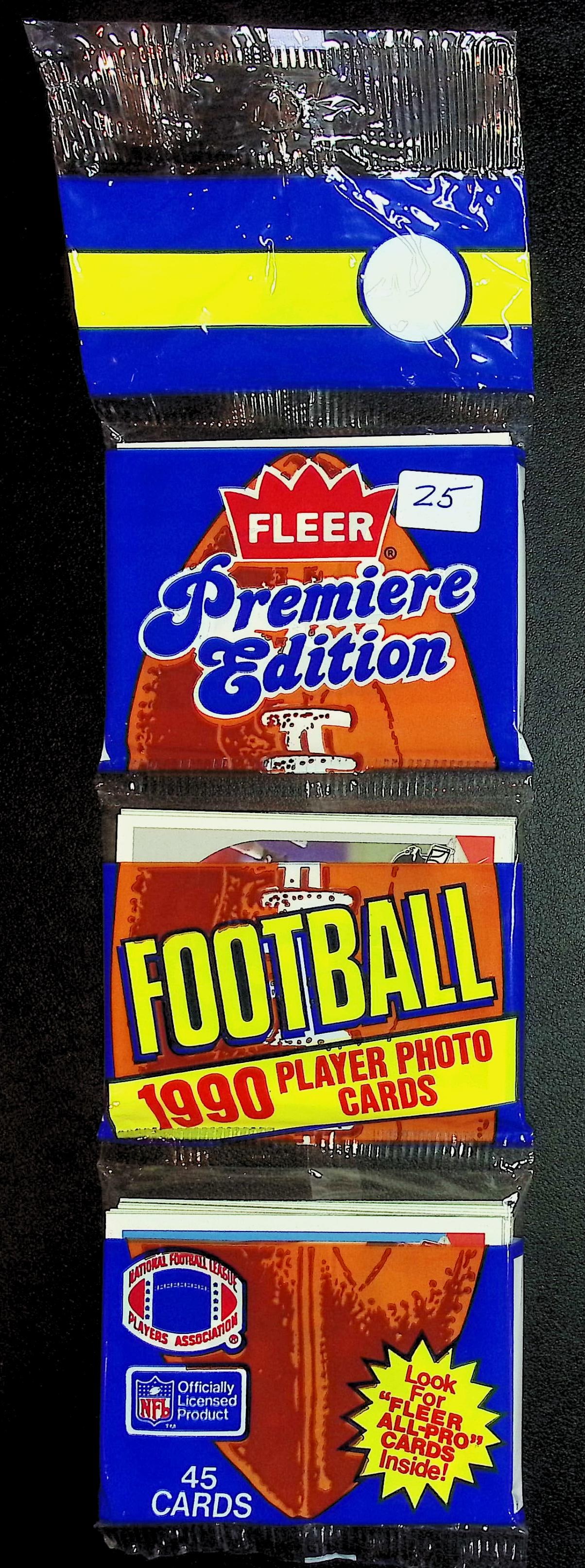 1990 Fleer Vintage Football Cards Premier Edition Rack Pack: Fleer Vintage Football NFL Trading & Sports Cards, Superbowl Memorabilia, Old Sports Cards for Sale Near Me, Emmitt Smith, Dan Marino, Joe Montana, John Elway, Valuable Auction Memorabilia Lots for