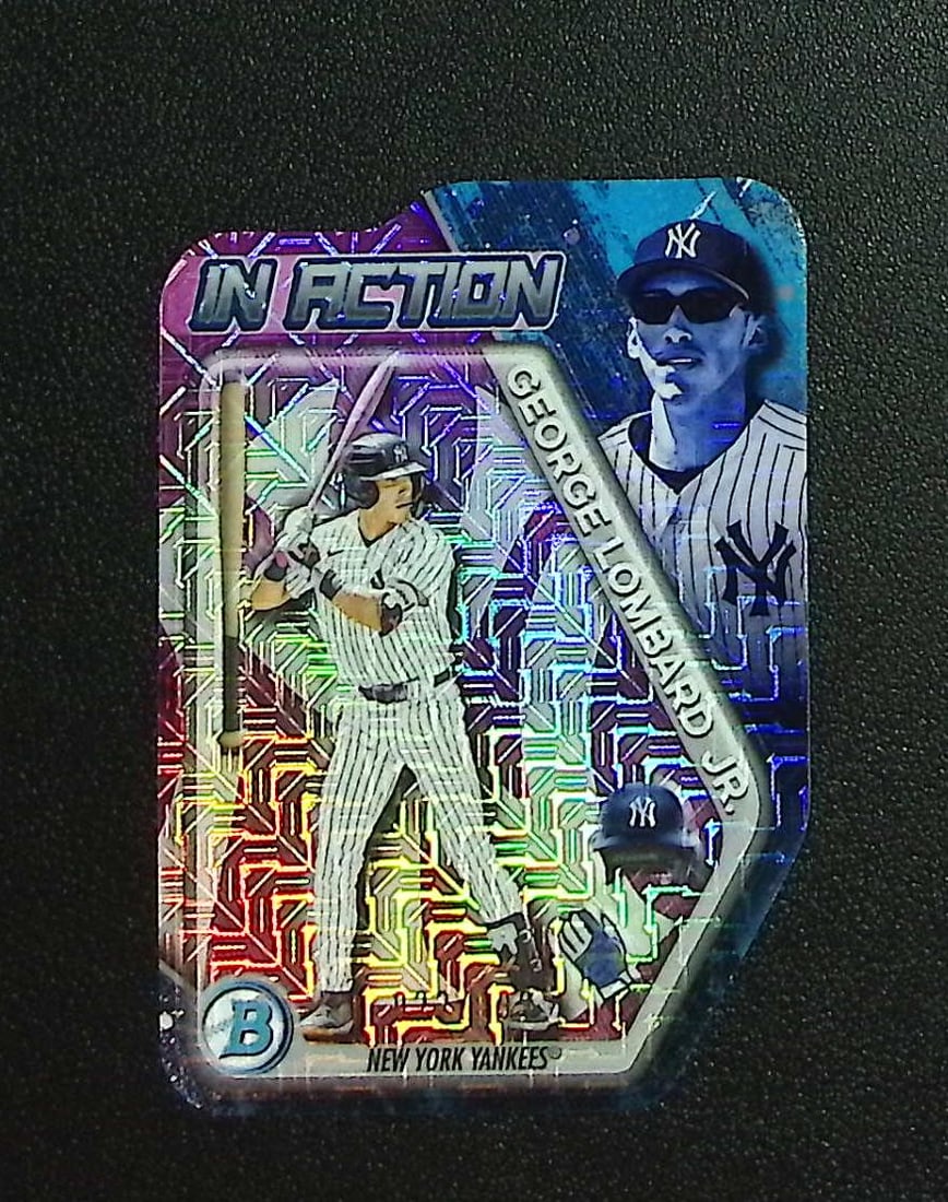George Lombard Jr. In Action Pink Mega Refractor /199 2025 Bowman Chrome #BAI-15: Topps, Bowman, & Fanatics Baseball MLB Trading & Sports Cards, Sports Cards for Sale Near Me, World Series & Hall of Fame Players Memorabilia, Refractors, X-Fractors, Numbered, SP, SSP, Valuable Aucti