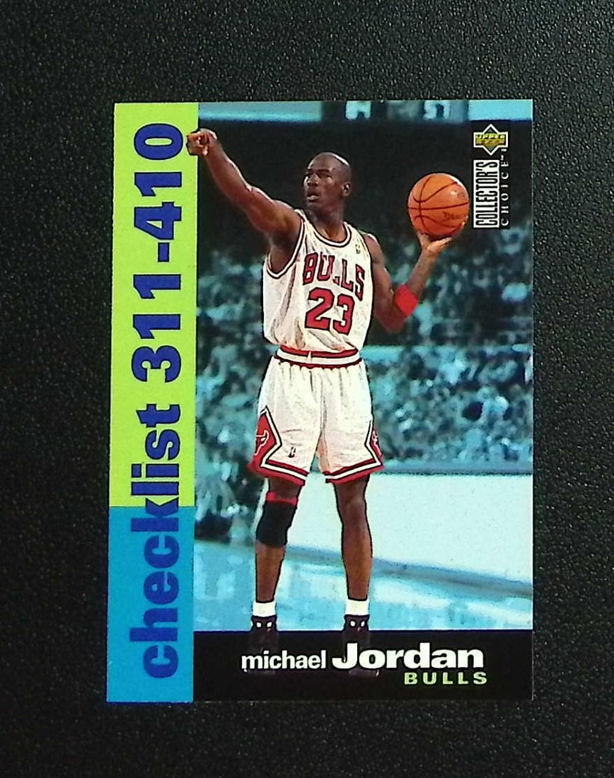 Michael Jordan Checklist 1995-96 Upper Deck Collector's Choice #410 Chicago Bulls: Upper Deck Basketball NBA Trading & Sports Cards, Sports Cards for Sale Near Me, Chrome, Refractor, SP, SSP, Valuable Auction Memorabilia Lots Sold On Line, NBA Championship & Hall of Fame Player Card