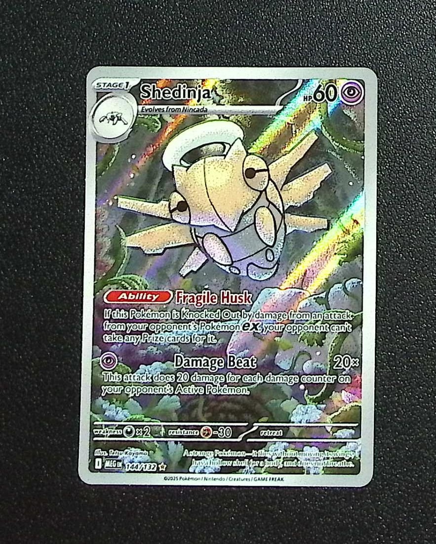 Pokemon Mega Evolution Base Set Shedinja Illustration Rare #144: Pokemon Trading Card Game Cards, Charizard, Pikachu, Mewtwo, Reverse Holo, Holo Rare, Secret Rare Cards, Full Art Cards, Eevee, Ultra Rare Card, Illustration Rare, Special Illustration Rare SIR