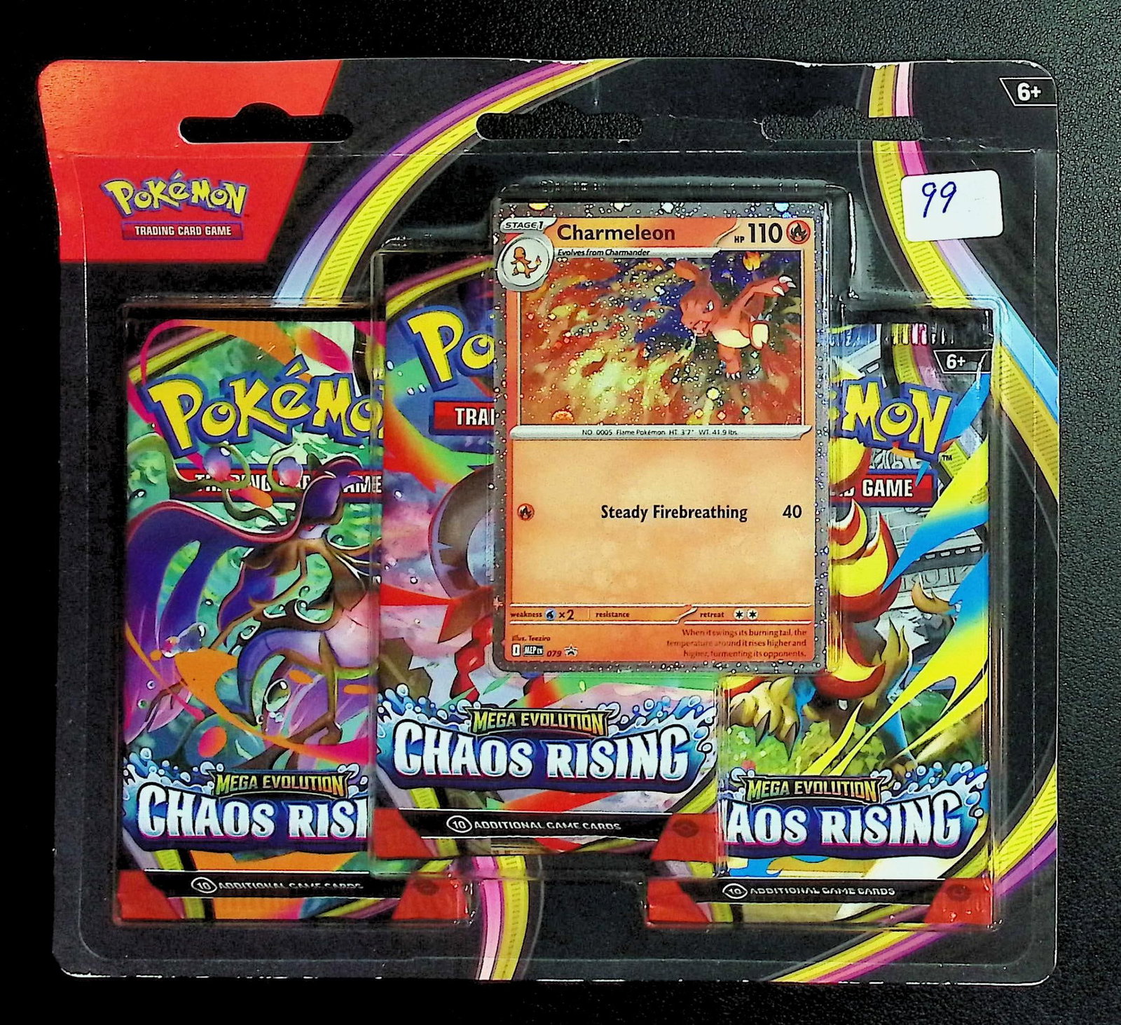 Pokemon Chaos Rising Blister 3 Pack Blister Booster Pack Set: Pokemon Trading Card Game Cards, Charizard, Pikachu, Mewto, EX, Referse Holo, Holo Rare Cards, Secret Rare Cards, Full Art Cards, Evee, 3 Stars Ultra Rare Cards, Double Rare, Illustration Rare, Specia