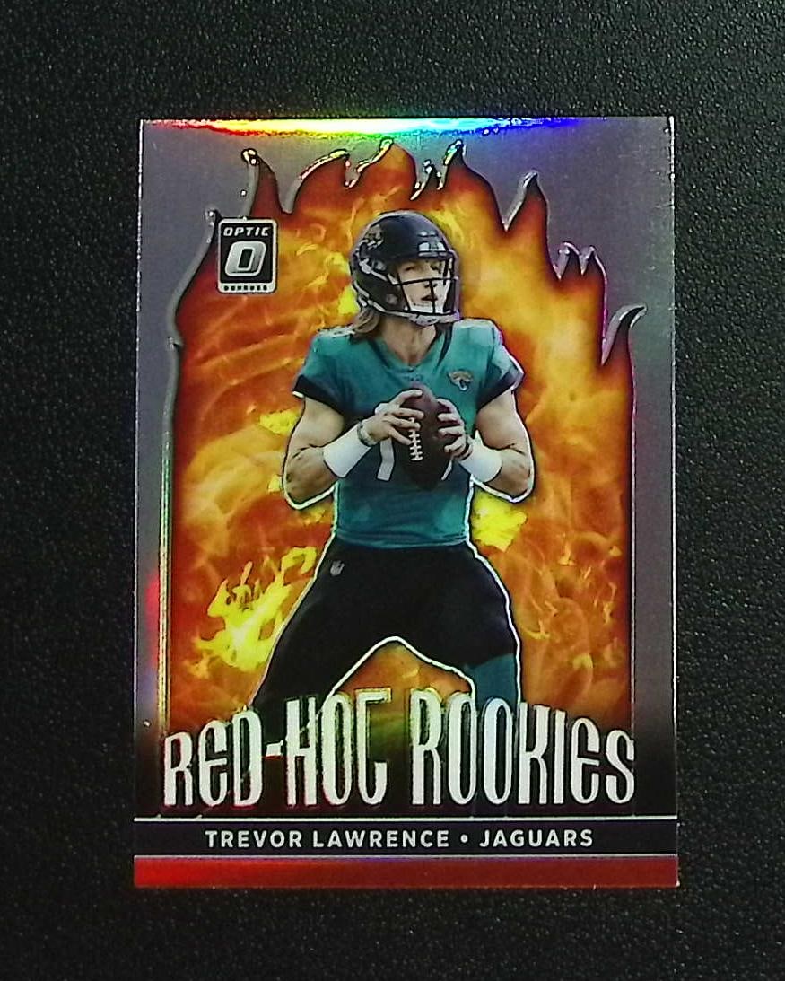 Trevor Lawrence Red Hot Rookies Holo Prizm 2021 Donruss Optic #RHR-1 Jaguars: Panini, Donruss Optic, & Donruss Select, Prizm, Mosaic, Contenders, Zenith, Phoenix, Illusions, Absolute, Rookie NFL Sports Trading Cards, SP, SSP, Cards, Football Cards for Sale Near Me, Superbowl & 