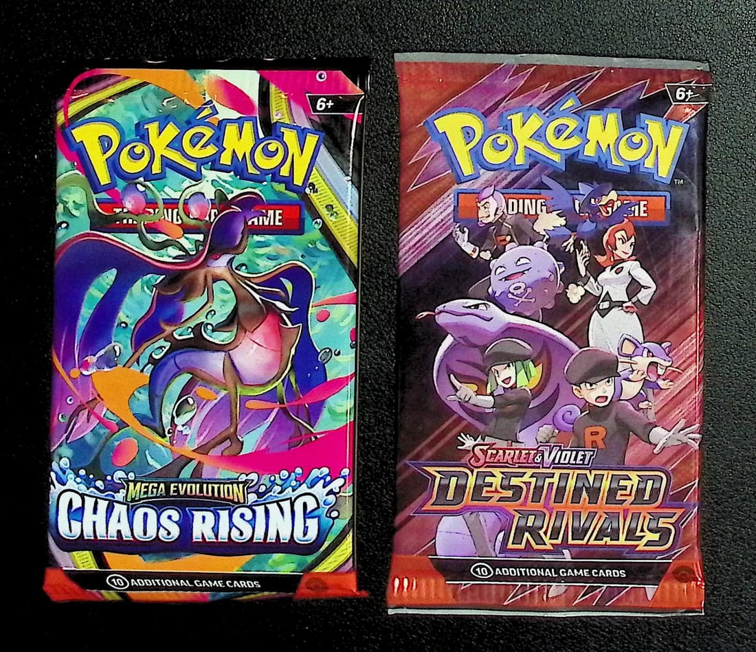 2 COUNT: 1 - Pokemon Chaos Rising & 1 - Destined Rivals Booster Packs: Pokemon Trading Card Game Cards, Charizard, Pikachu, Mewto, EX, Referse Holo, Holo Rare Cards, Secret Rare Cards, Full Art Cards, Evee, 3 Stars Ultra Rare Cards, Double Rare, Illustration Rare, Specia
