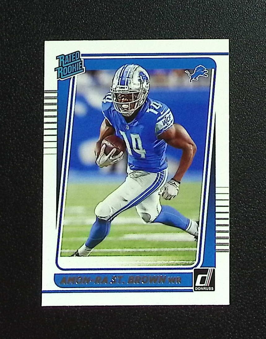 Amon-Ra St. Brown Rookie Card 2021 Donruss #284 Detroit Lions: Panini, Donruss Optic, & Donruss Select, Prizm, Mosaic, Contenders, Zenith, Phoenix, Illusions, Absolute, Rookie NFL Sports Trading Cards, SP, SSP, Cards, Football Cards for Sale Near Me, Superbowl & 