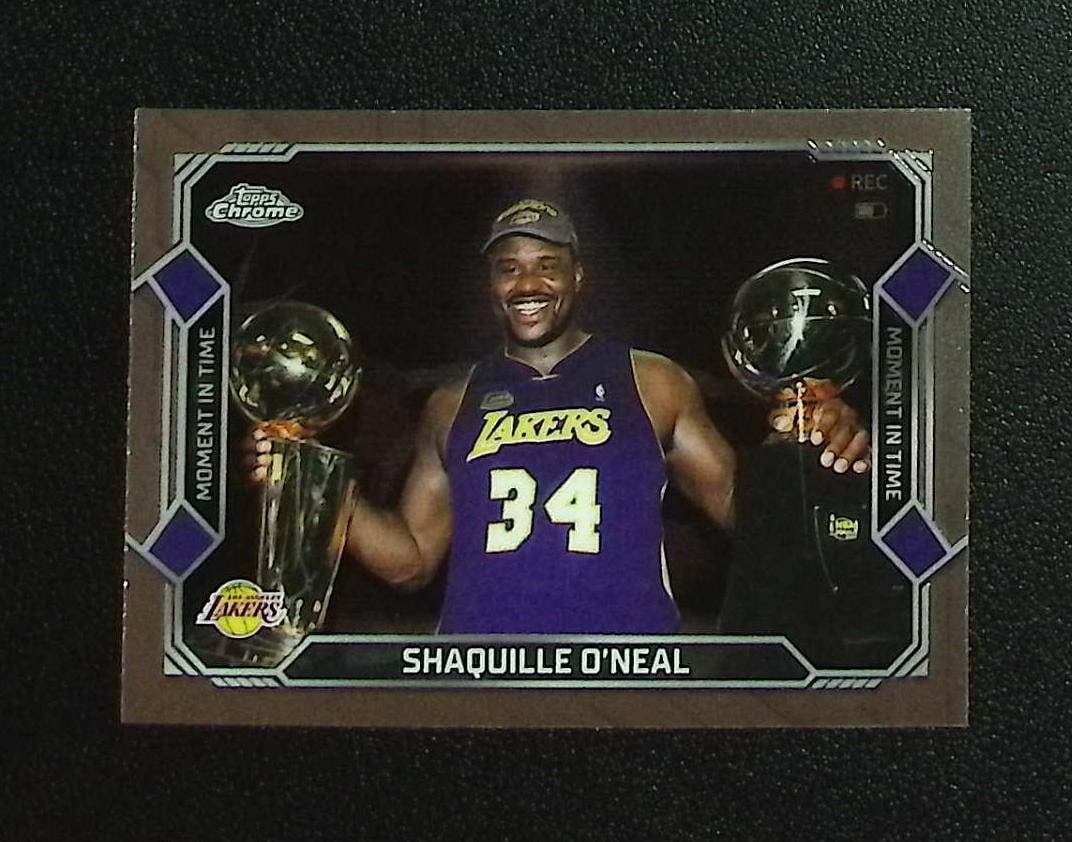 Shaquille O'Neal Moments In Time 2025-26 Topps Chrome Update #MT-22 Lakers: Topps & Bowman Basketball NBA Trading & Sports Cards, Sports Cards for Sale Near Me, Chrome, Refractor, SP, SSP, Valuable Auction Memorabilia Lots Sold On Line, NBA Championship & Hall of Fame Player 