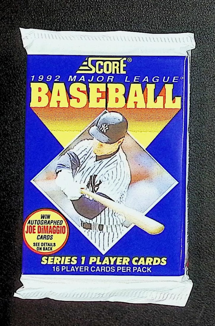 1992 Score Series 1 Vintage Baseball Cards Retail Box Pack, Sports Cards: Score Valuable Vintage Rookie Baseball MLB Trading Cards, Old Sports Cards for Sale Near Me, Joe DiMaggio, Mickey Mantle, Stan Musial Autograph, & Carl Yastrzemski Autographs, Auction Memorabilia Lots
