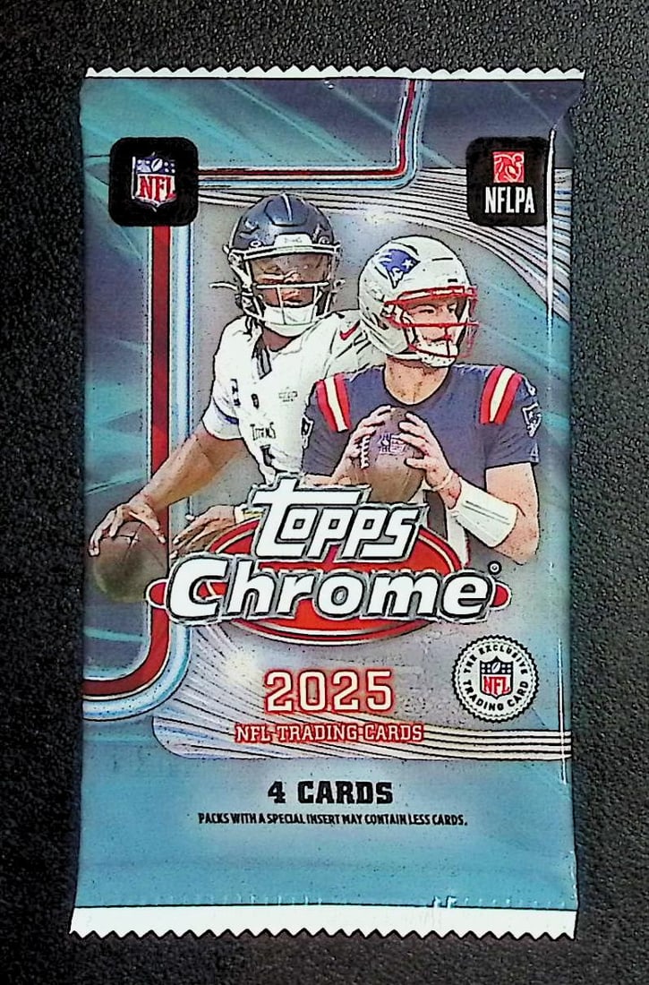 2025 Topps Chrome Football Blaster Box Pack: Topps Football NFL Trading & Sports Cards, Refractors, Prism Refractors, X-Fractors, Sports Cards for Sale Near Me, Super Bowl & Hall of Fame Players, Autographs, SP, SSP, Valuable Auction Memorabilia
