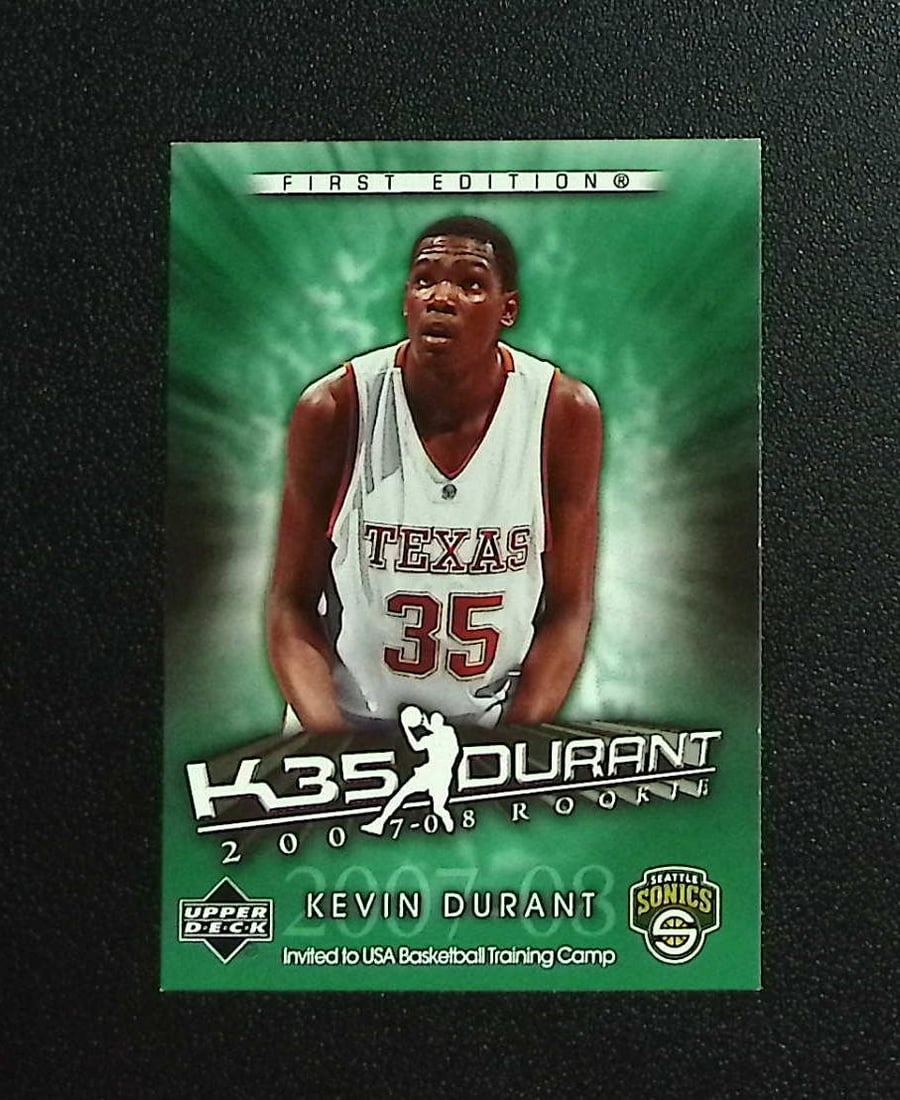 Kevin Durant Rookie 2007-08 Upper Deck First Edition #KD3 Seattle Supersonics: Upper Deck Basketball NBA Trading & Sports Cards, Sports Cards for Sale Near Me, Chrome, Refractor, SP, SSP, Valuable Auction Memorabilia Lots Sold On Line, NBA Championship & Hall of Fame Player Card
