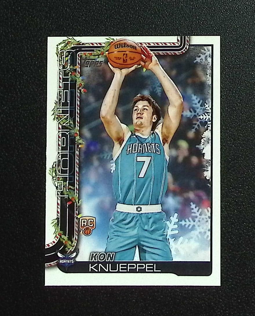 Kon KNueppel Rookie Card 2025-26 Topps Holiday #H164 Charlotte Hornets: Topps & Bowman Basketball NBA Trading & Sports Cards, Sports Cards for Sale Near Me, Chrome, Refractor, SP, SSP, Valuable Auction Memorabilia Lots Sold On Line, NBA Championship & Hall of Fame Player 