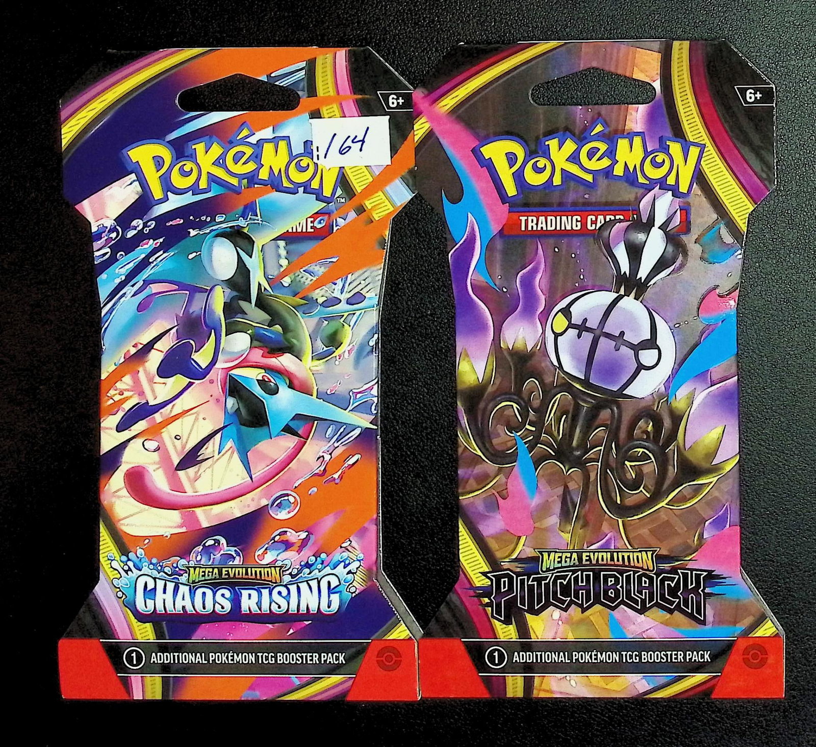 2 COUNT: 1 - Pokemon Chaos Rising & 1 - Pitch Black Booster Packs: Pokemon Trading Card Game Cards, Charizard, Pikachu, Mewto, EX, Referse Holo, Holo Rare Cards, Secret Rare Cards, Full Art Cards, Evee, 3 Stars Ultra Rare Cards, Double Rare, Illustration Rare, Specia