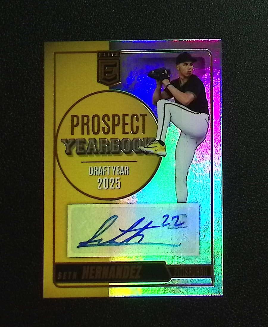 Seth Hernandez Prospect Yearbook Auto 2026 Donruss Elite #PYS-SH Pittsburgh Pirates: Panini, Donruss, & Donruss Optic Baseball MLB Trading & Sports Cards, Sports Cards for Sale Near Me, Prizm, Mosaic, Select, SP, SSP, Auction Memorabilia Lots for Sale On Line, World Series & Hall of F