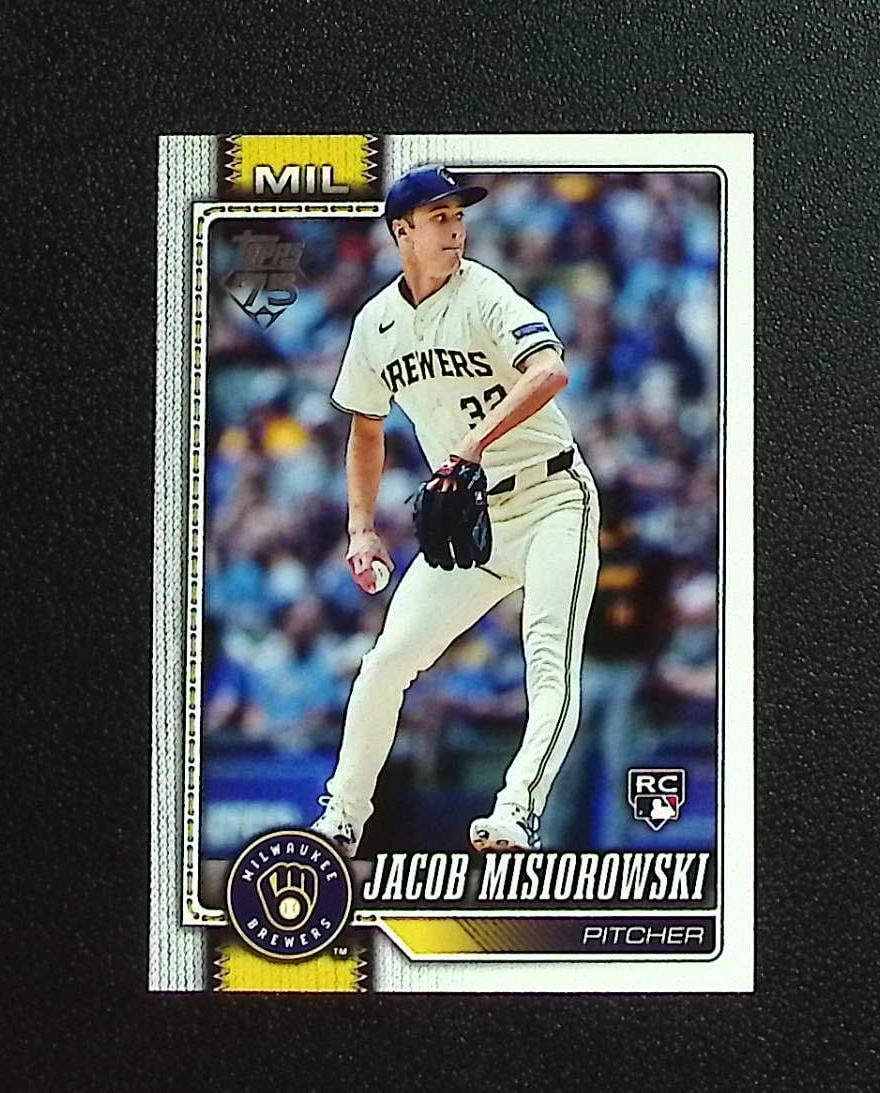 Jacob Misiorowski Rookie Card 2026 Topps Series One #10 Milwaukee Brewers: Topps, Bowman, & Fanatics Baseball MLB Trading & Sports Cards, Sports Cards for Sale Near Me, World Series & Hall of Fame Players Memorabilia, Refractors, X-Fractors, Numbered, SP, SSP, Valuable Aucti